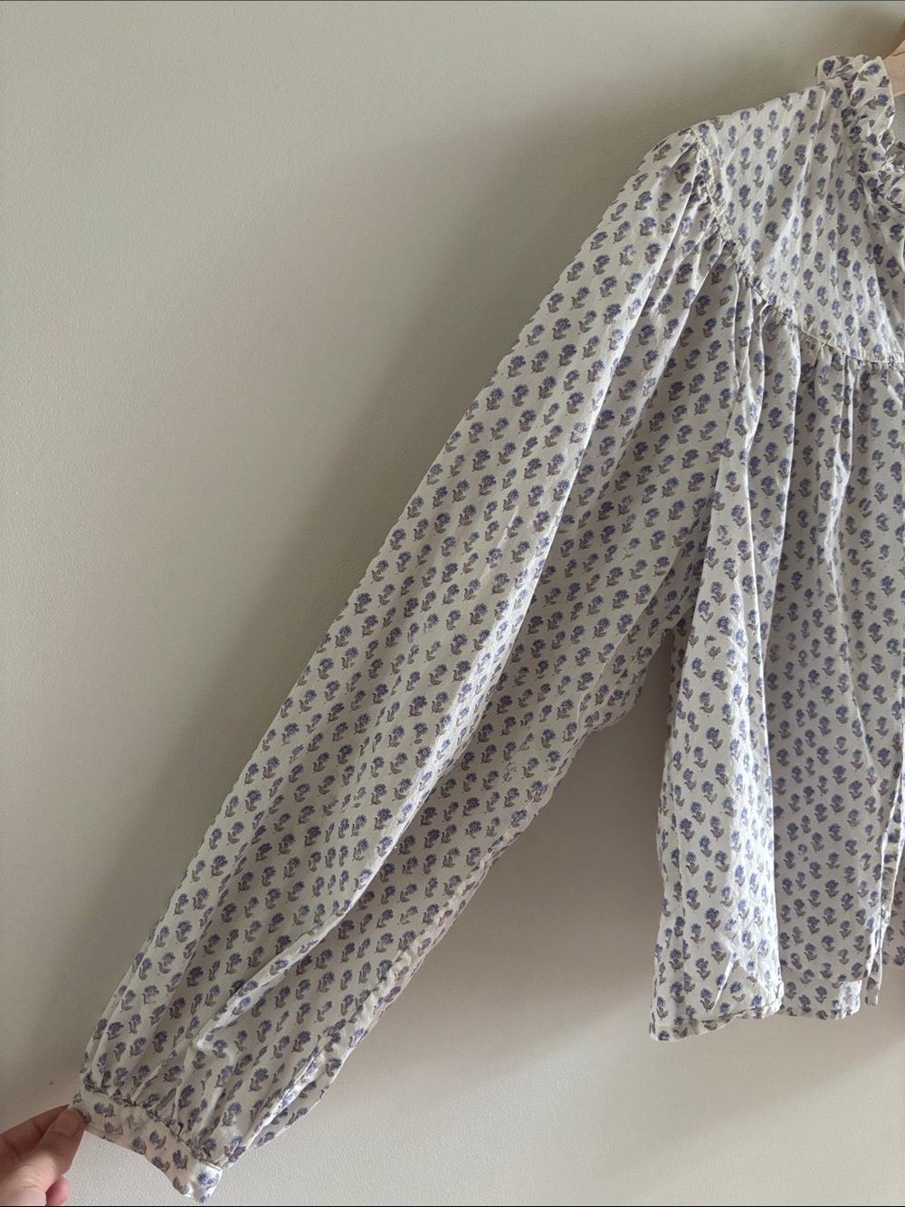 Polo by Ralph Lauren• 100% cotton White Button-Front Floral Peasant Blouse - Picture 2 of 6